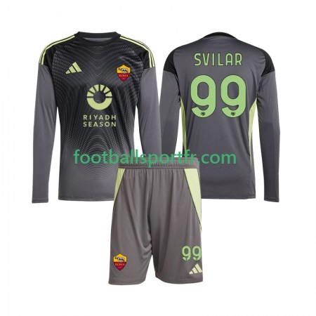 Tenue AS Roma Mile Svilar 99 Gardien Enfant Domicile 2025-2026 Maillot de Foot ML